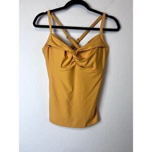 Athleta Twist Up Tankini Top - Adjustable, Mustard Yellow